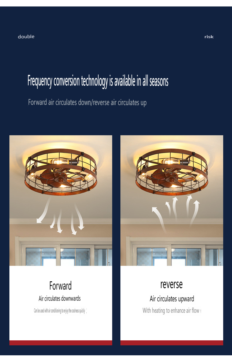 Iron ceiling fan light