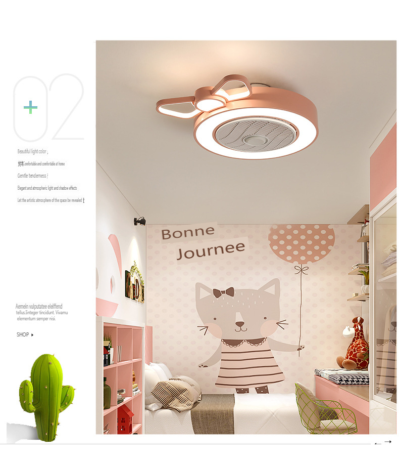 Thin ceiling children's fan light