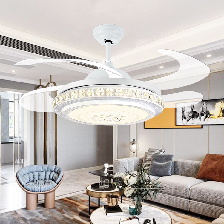 White LED Ceiling Light with Integrated Fan