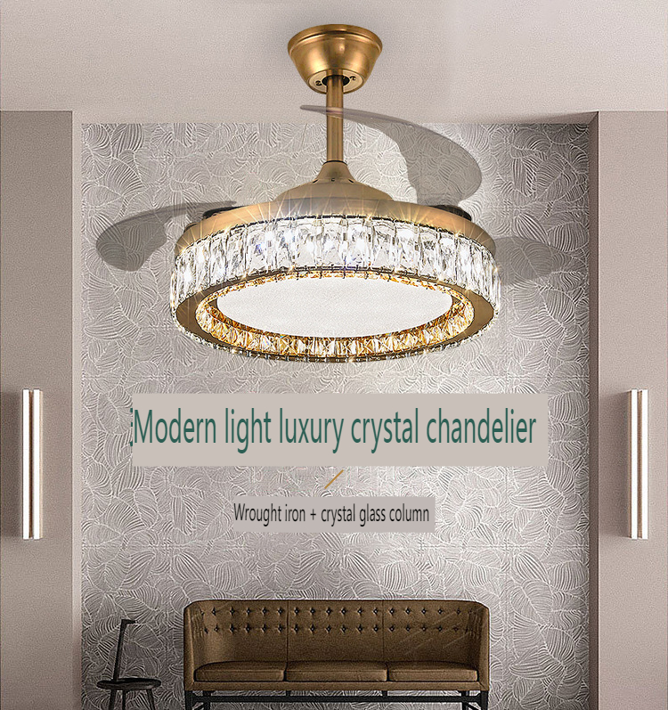 European Style Crystal Ceiling Fan Light