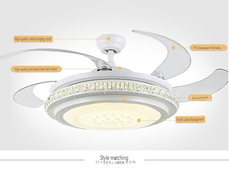 White LED Ceiling Light with Integrated Fan