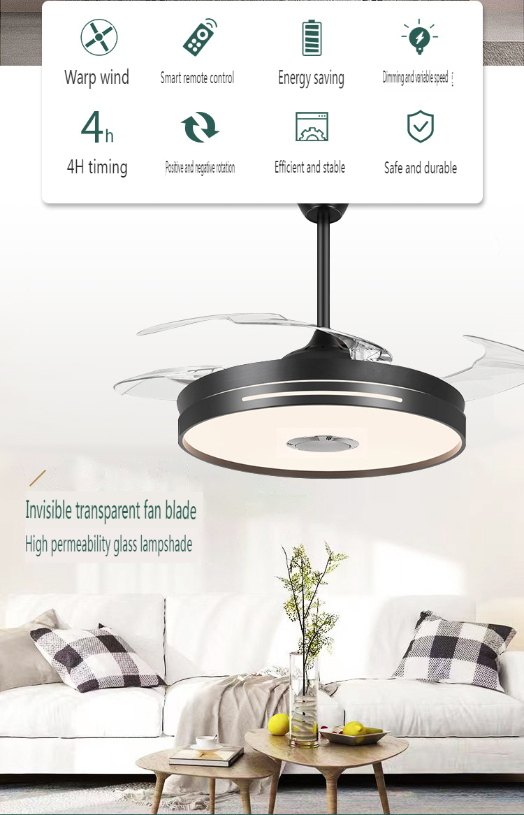 Modern Minimalist New LED Ceiling Fan Light