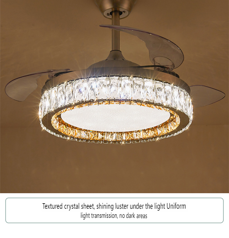 European Style Crystal Ceiling Fan Light