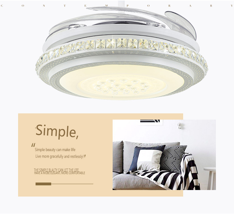 White LED Ceiling Light with Integrated Fan