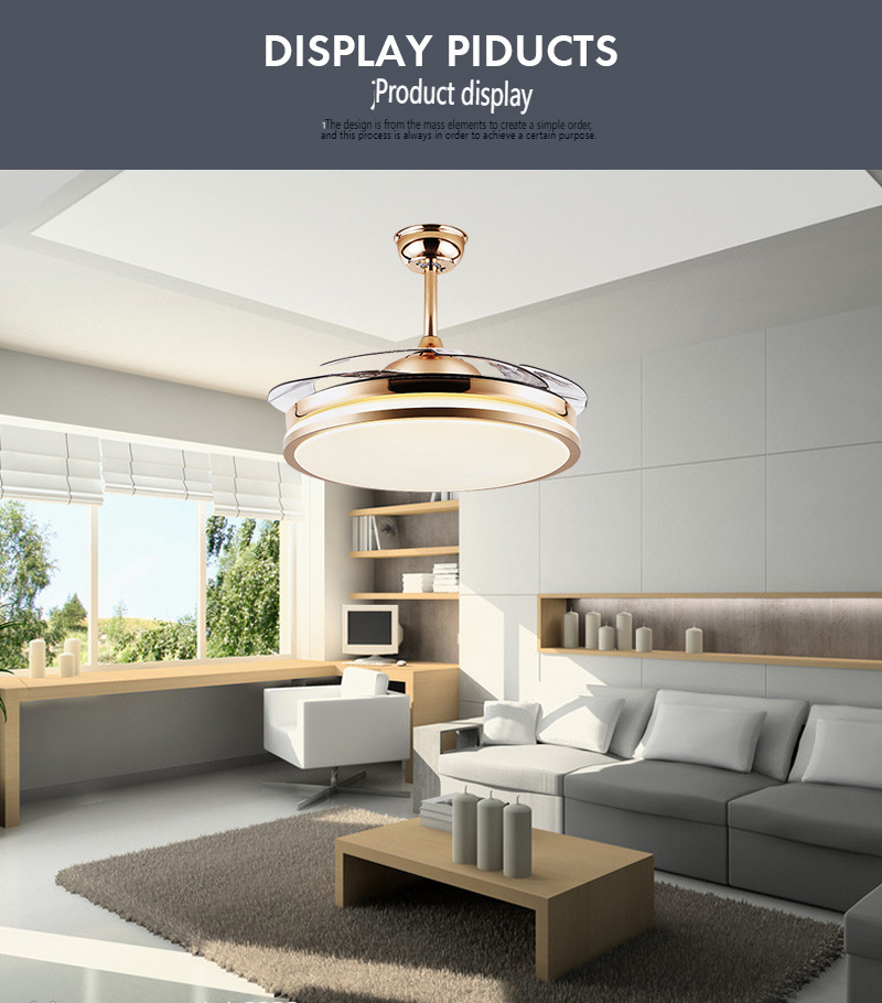 Retractable Blade Ceiling Fan Light