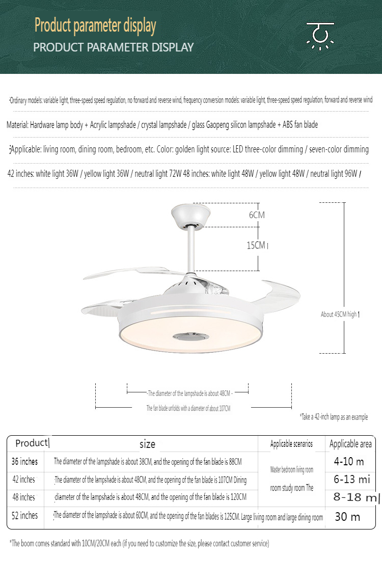 OEM & ODM Modern Ceiling Fan Light for Living Room