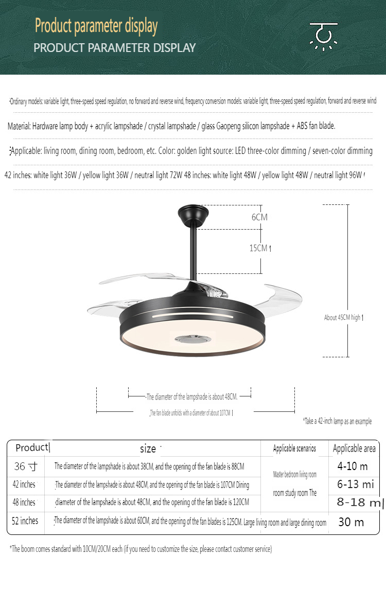 Modern Minimalist New LED Ceiling Fan Light