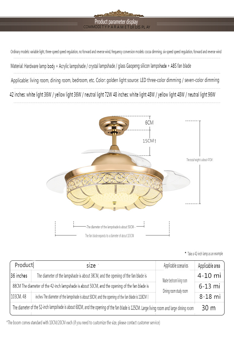 Gold Hidden Fan Light