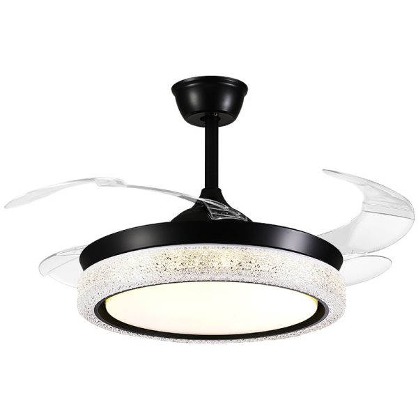 Black LED Ceiling Fan Light for Living Room