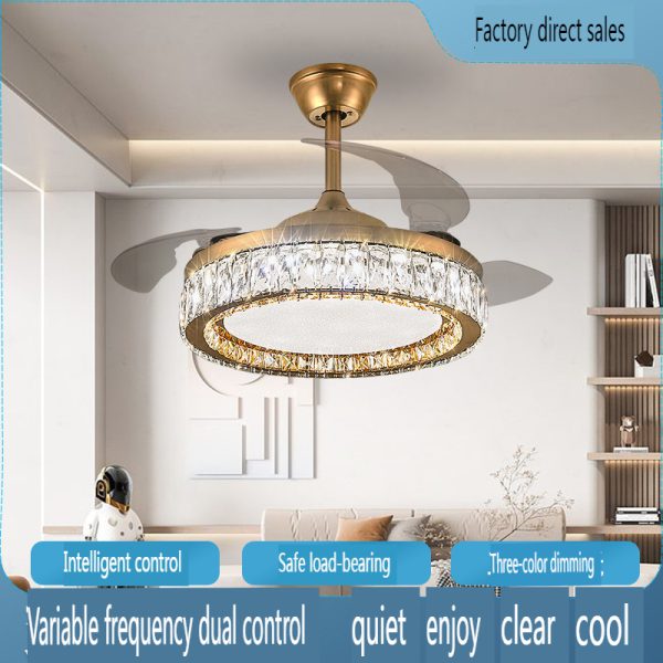 European Style Crystal Ceiling Fan Light