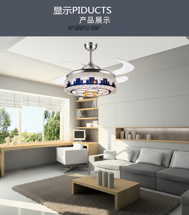 Luxury Invisible Ceiling Fan Light with Bluetooth