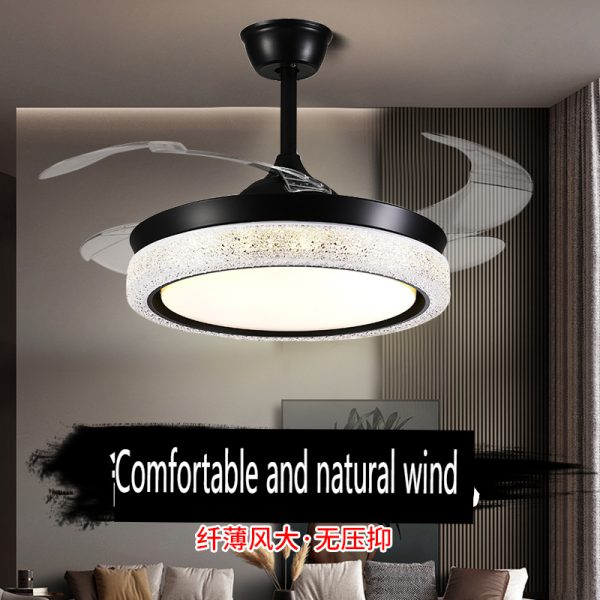 Black LED Ceiling Fan Light for Living Room