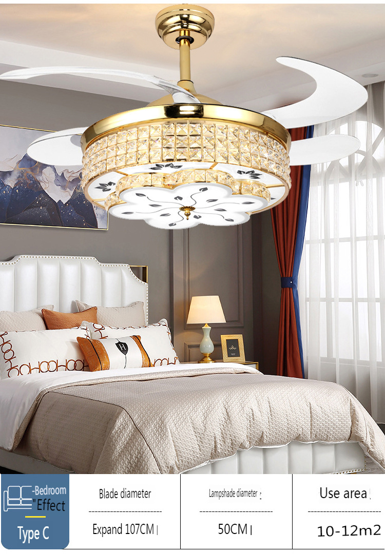 Crystal Ceiling Fan Light