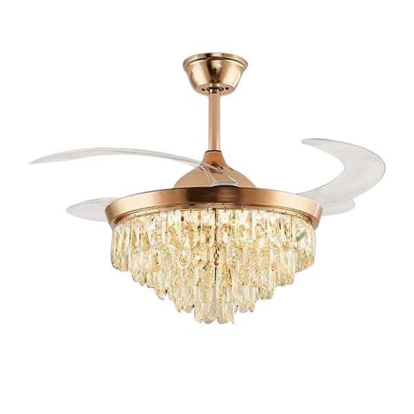 Ceiling Fan LED Light with Crystal Chandelier