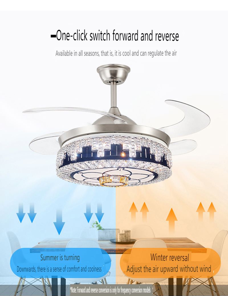 Luxury Invisible Ceiling Fan Light with Bluetooth