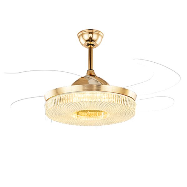 Golden Invisible Ceiling Fan Light for Summer