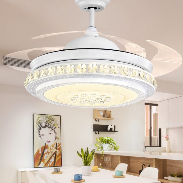 White LED Ceiling Light with Integrated Fan