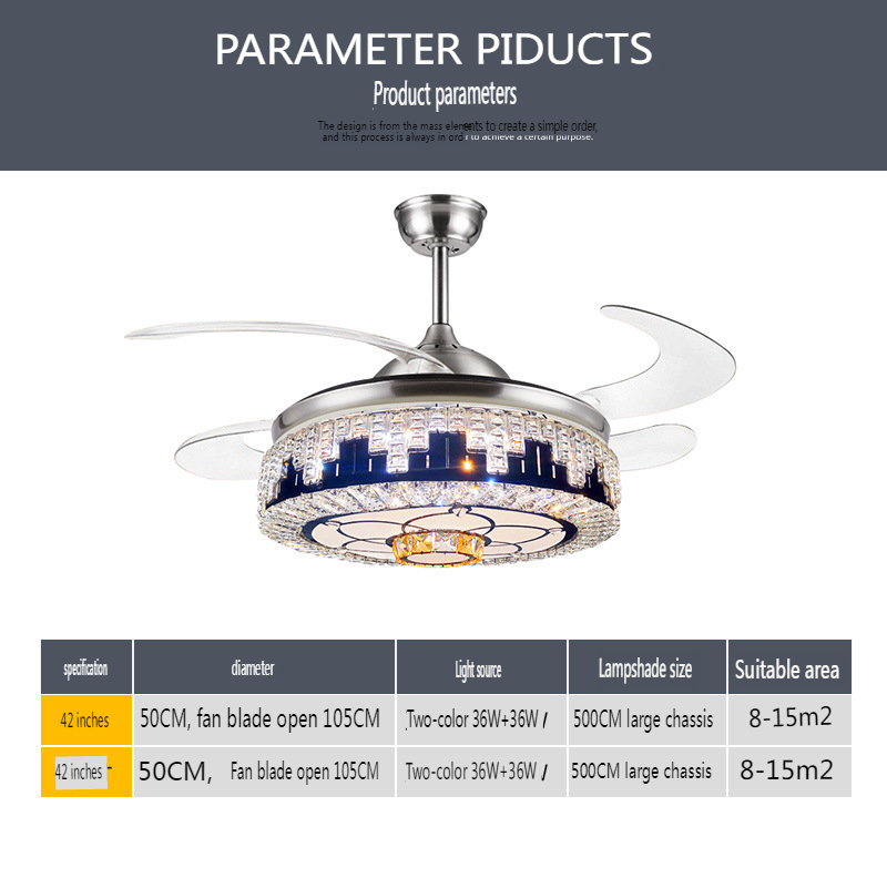 Luxury Invisible Ceiling Fan Light with Bluetooth