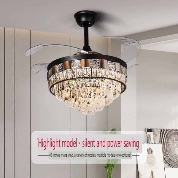 European Luxury Crystal Chandelier Ceiling Fan Light