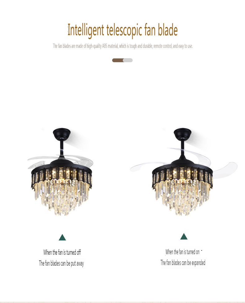 European Style Crystal Ceiling Fan Light