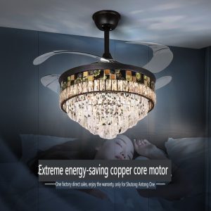 Luxury Crystal Chandelier Ceiling Fan Light