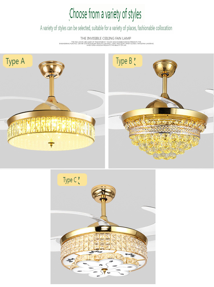 Crystal Ceiling Fan Light