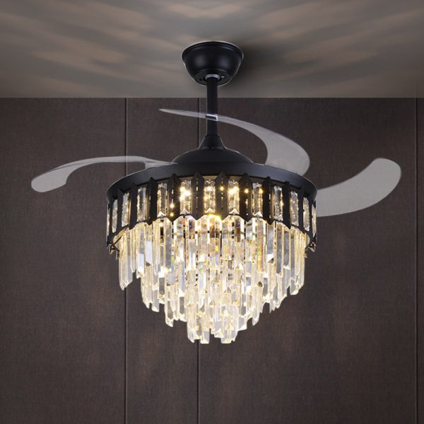 European Style Crystal Ceiling Fan Light