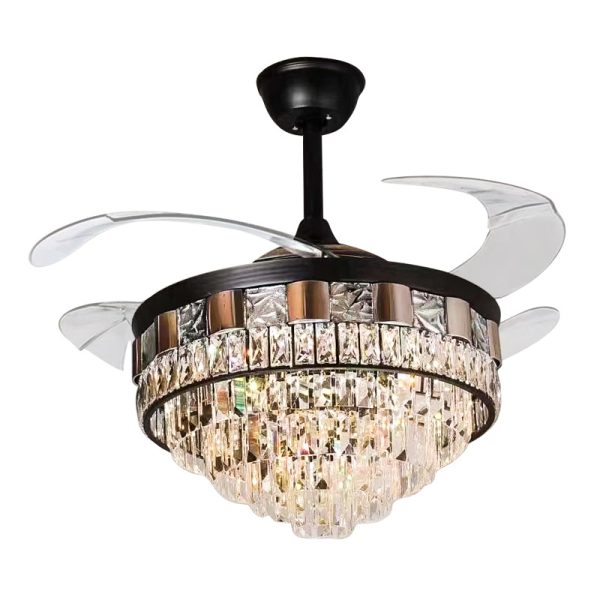 European Luxury Crystal Chandelier Ceiling Fan Light