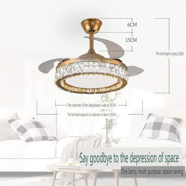 European Style Crystal Ceiling Fan Light