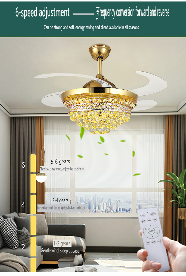 Crystal Ceiling Fan Light