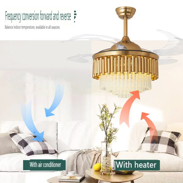 Smart Crystal Ceiling Fan Light