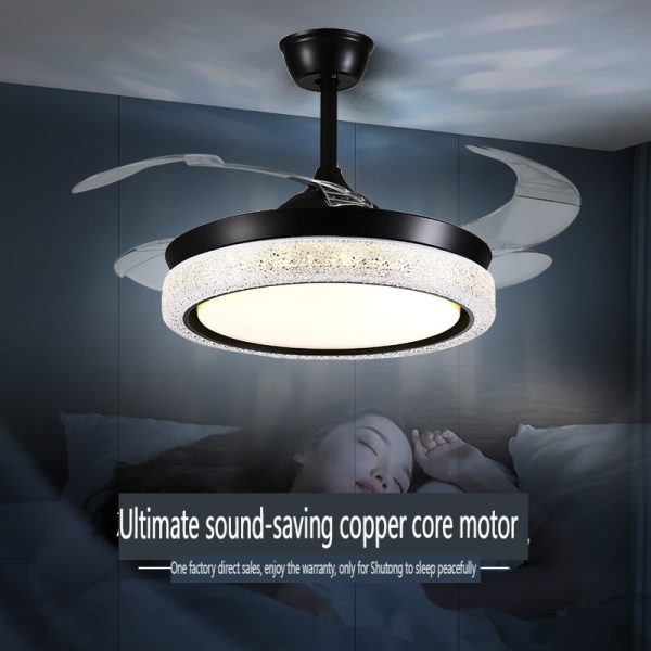 Black LED Ceiling Fan Light for Living Room