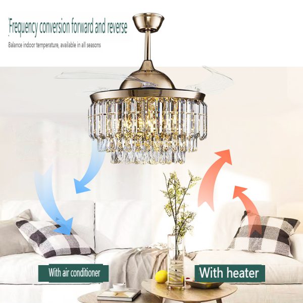 Nordic Style Living Room Invisible Ceiling Fan Light