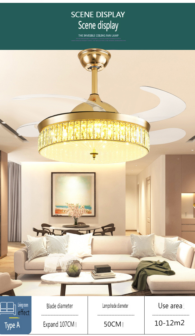 Crystal Ceiling Fan Light