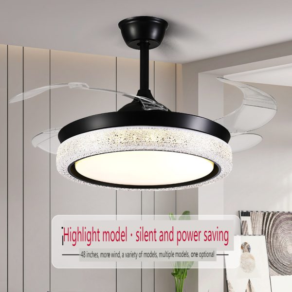 Black LED Ceiling Fan Light for Living Room