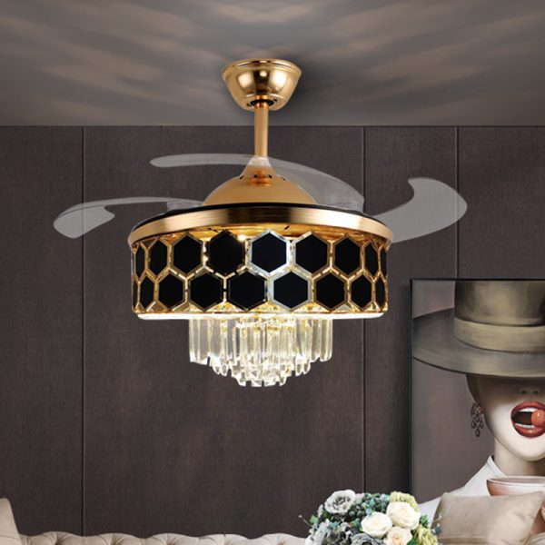 Crystal Chandelier Ceiling Fan with Variable Speed