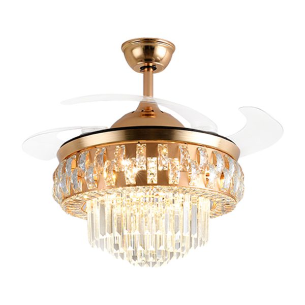 Crystal Chandelier Ceiling Fan Light with Variable Speed