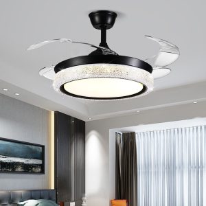 Black LED Ceiling Fan Light for Living Room