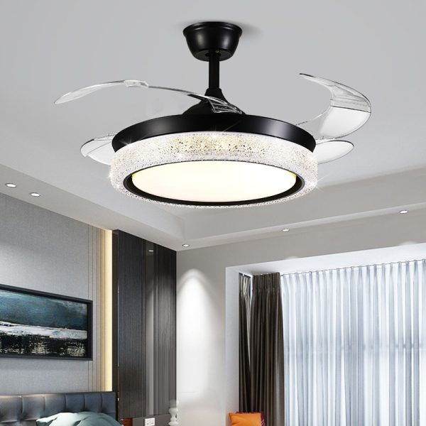 Black LED Ceiling Fan Light for Living Room