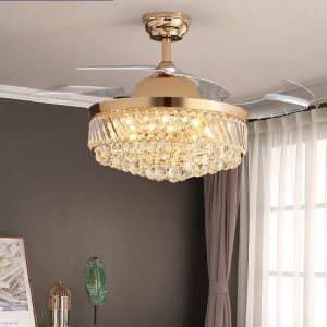 Ceiling Fan LED Light with Crystal Chandelier