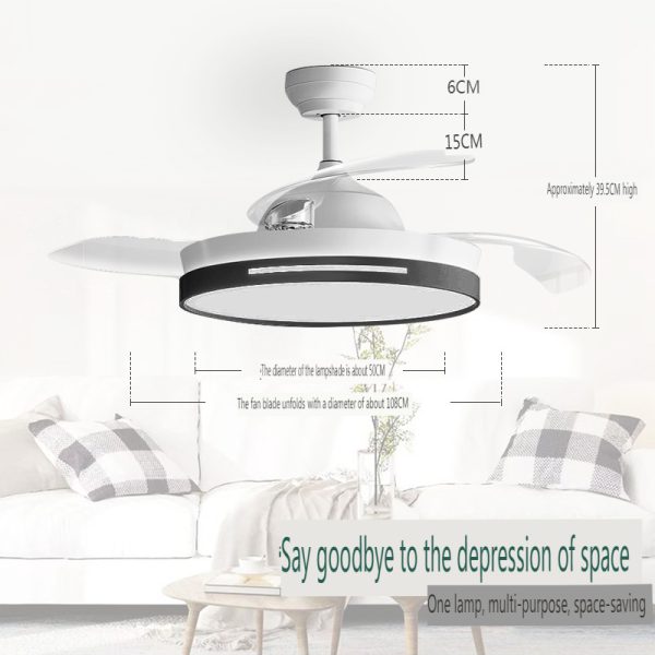 Invisible Ceiling Fan Light for Living Room and Dining Room