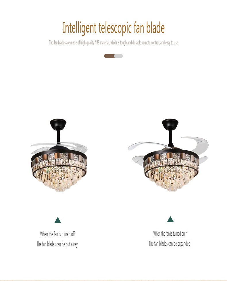 European Luxury Crystal Chandelier Ceiling Fan Light