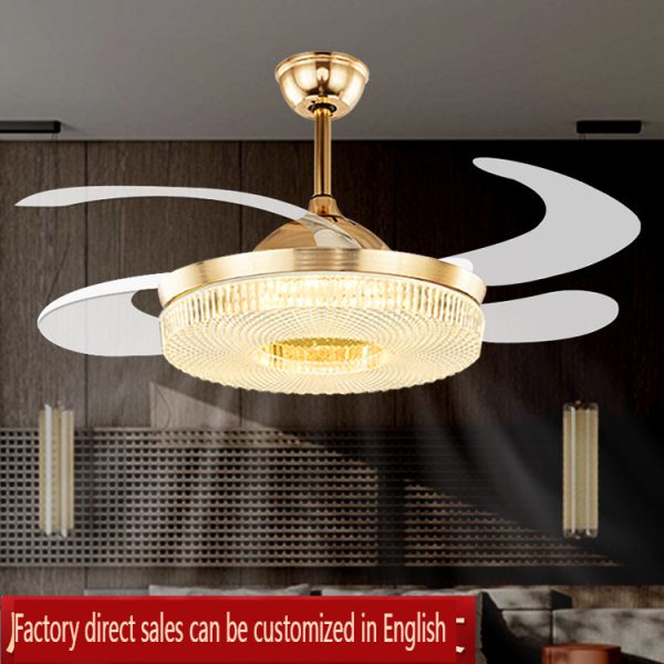 Golden Invisible Ceiling Fan Light for Summer