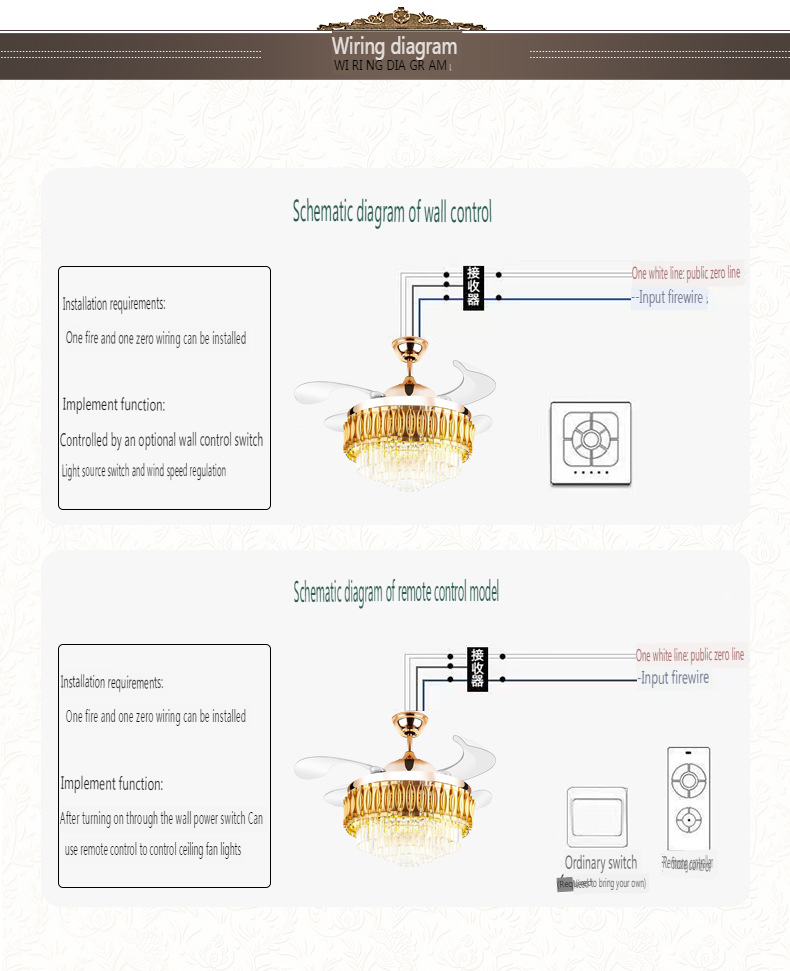 Luxurious Crystal Ceiling Fan Light with Intelligent Voice Control