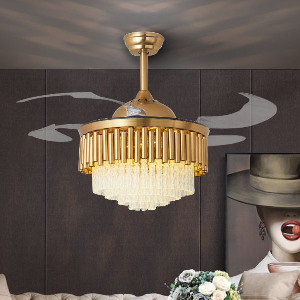 Smart Crystal Ceiling Fan Light