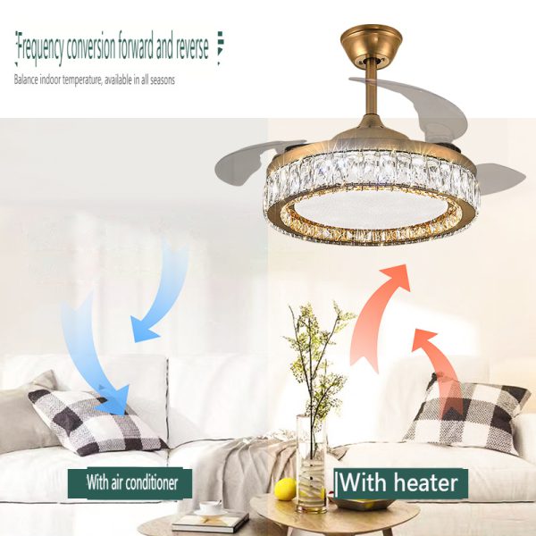 European Style Crystal Ceiling Fan Light